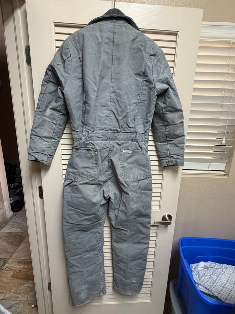 VTG Walls Blizzard-Pruf Insulated Coveralls Gray USA Workwear Zip Legs Small - Picture 2 of 16